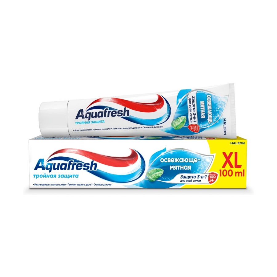 Aquafresh зубная паста Тройная защита освежающе-мятная 100 мл.